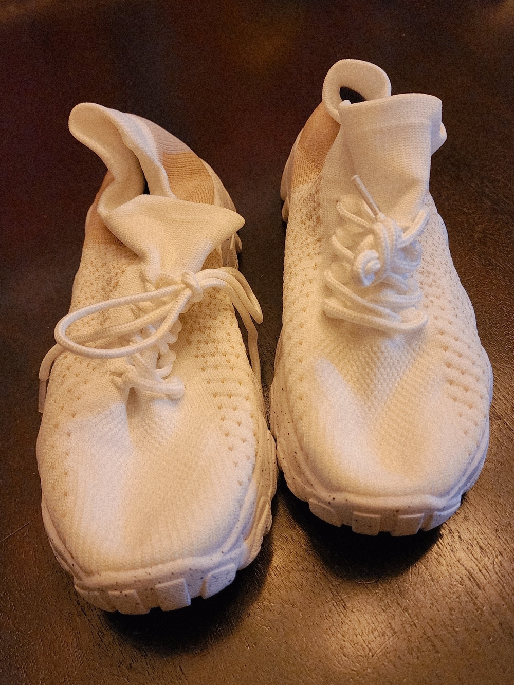 White Knit Slip-On Sneakers